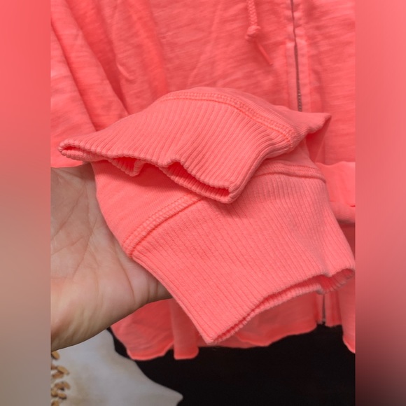 VICTORIA SECRET neon pink Summer Lounge Cotton Zip-Up - Picture 10 of 13